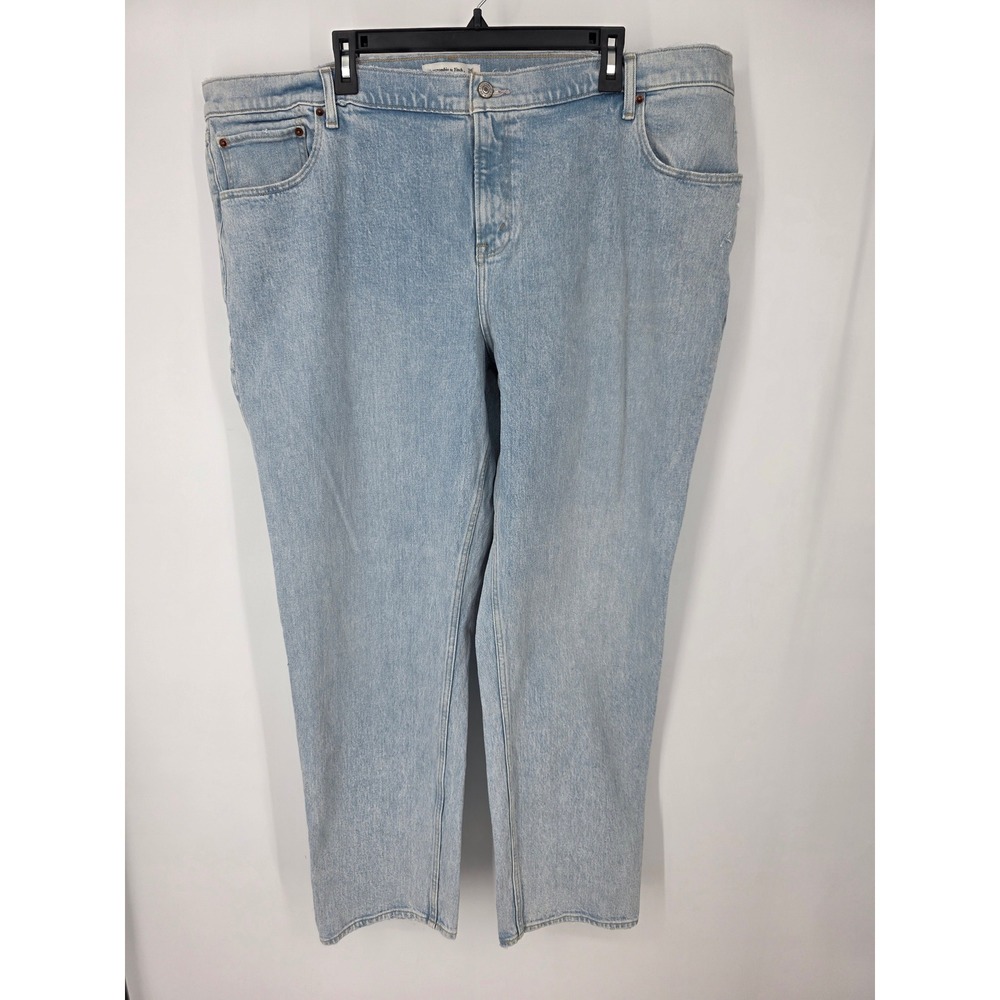 Abercrombie &‎ Fitch The 90s Straight Low Rise Jeans Light Wash Women Denim 22 L